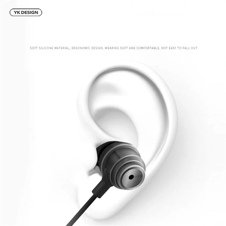YK R3 3.5mm Plug Universal Mega Bass Wired Earphone with Mic for iPhone Samsung - Black