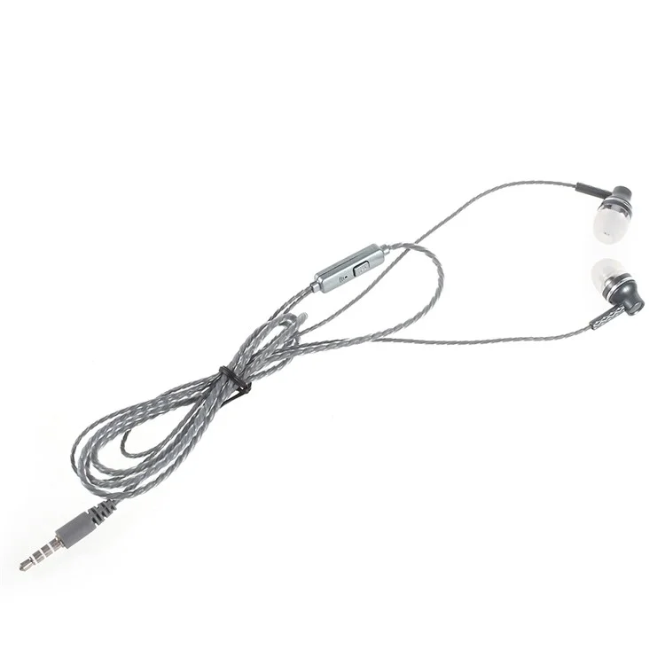 007 3.5mm In-ear Headset Earphone with Microphone for iPhone Samsung Huawei - Black