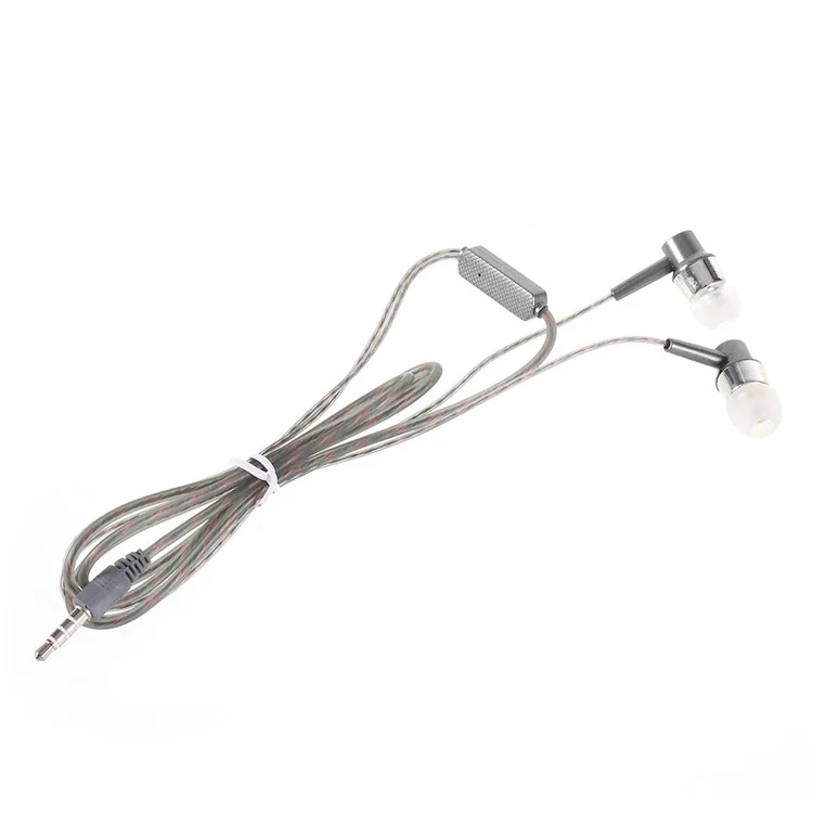 XS-001 3.5mm In-ear Headset Earphone with Mic for iPhone Samsung Huawei - Grey