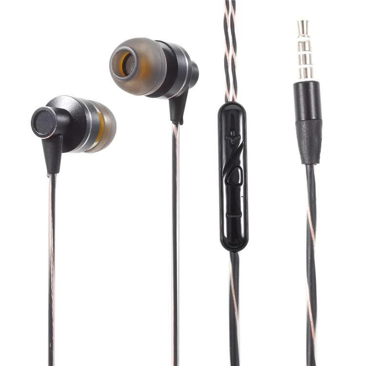 UFEELING U-27 1.2m 3.5mm In-ear Headset Build-in Microphone for iPhone iPad Samsung - Black