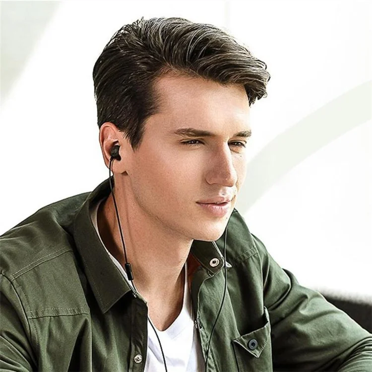 QCY QM05 3.5mm Wired Gaming Music HiFi Bass In-ear Earphones with Microphone for iPhone Samsung - Black