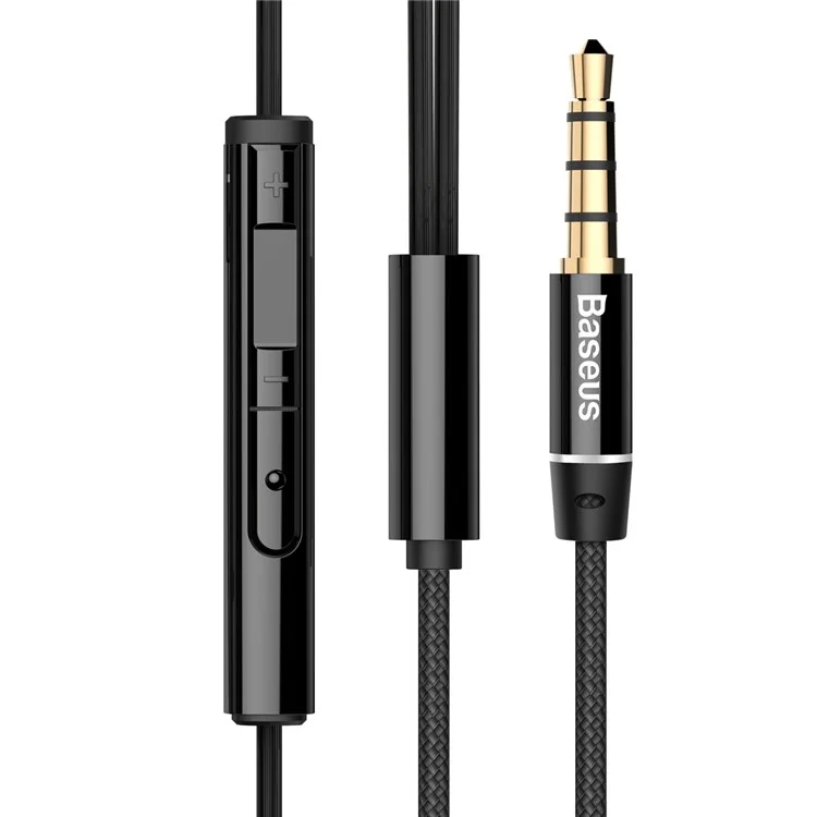 BASEUS Encok H06 Lateral In-ear 3.5mm Earphone Stereo Earpiece with Mic - Black