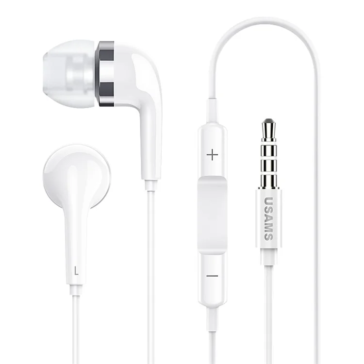 USAMS EP-23 Plating Wired 3.5mm In-Ear Earphone with Microphone for iPhone Samsung LG