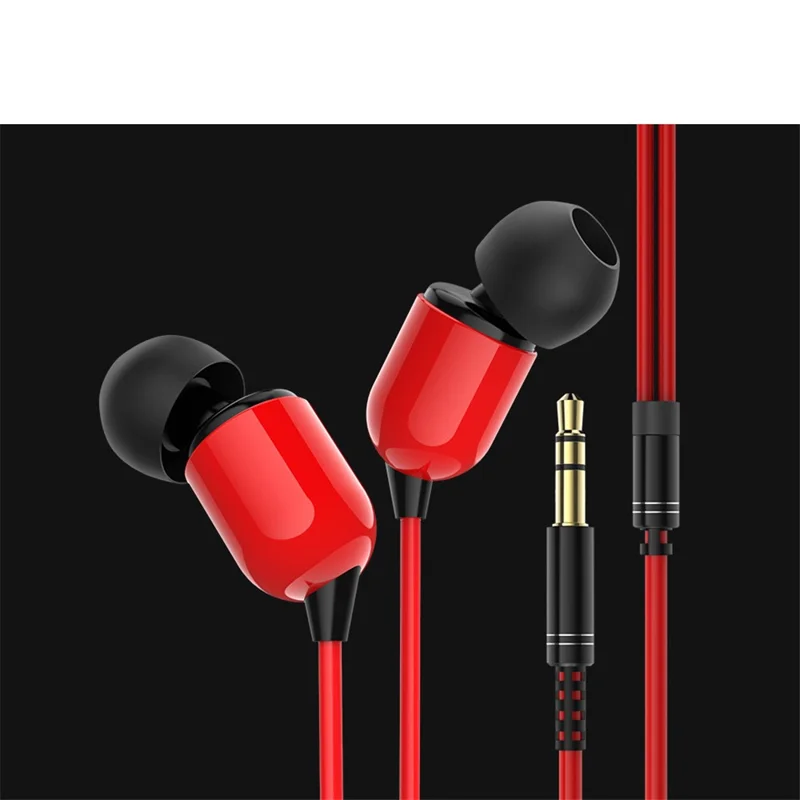 3 Meters Long In-ear Wired Earphone 3.5mm Headset - Red