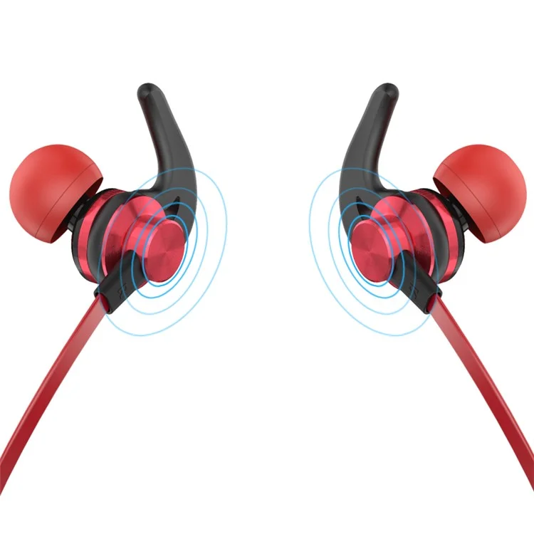 Red - YK R5 3.5mm Magnetic Sports In-ear Earphone with Mic / Volume Control