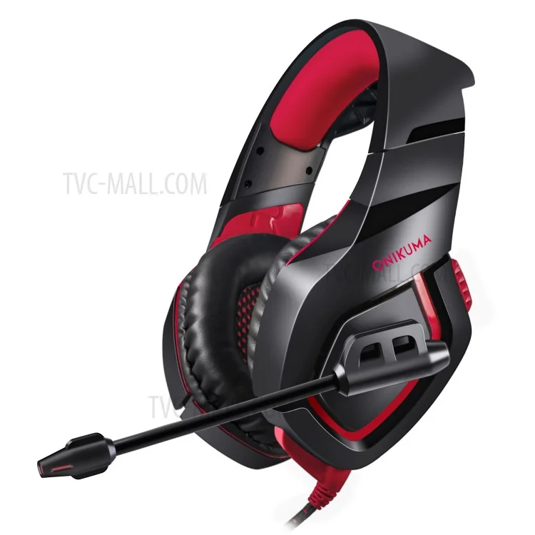 Onikuma K1-B 3,5 mm Stéréo USB LED Casque de Jeu de Jeu Avec Microphone Avec Microphone - Rouge