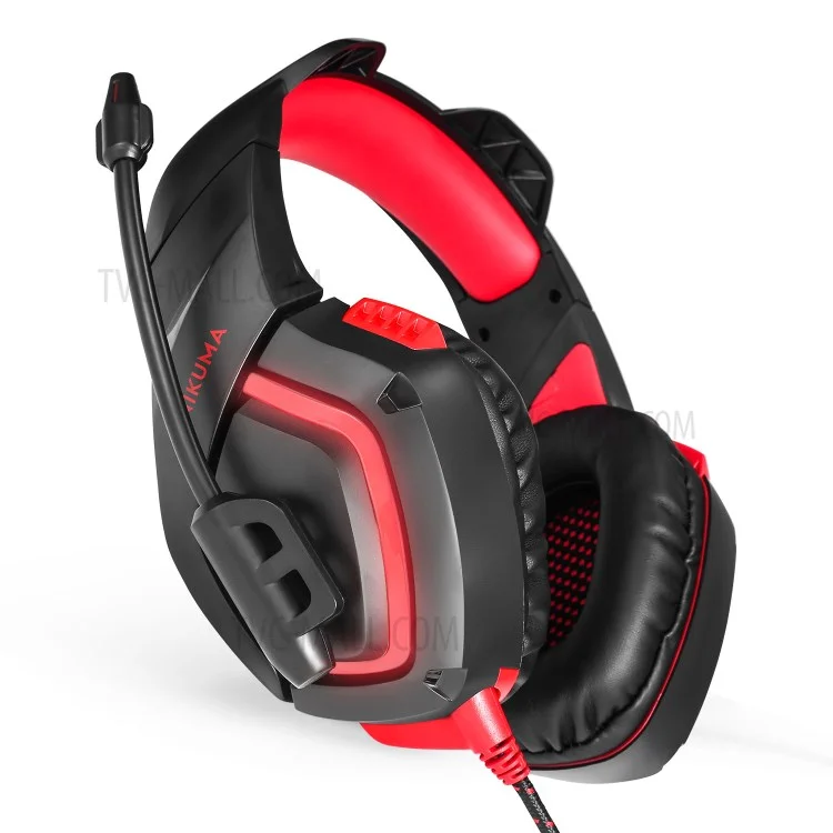 Onikuma K1-B 3,5 mm Stéréo USB LED Casque de Jeu de Jeu Avec Microphone Avec Microphone - Rouge