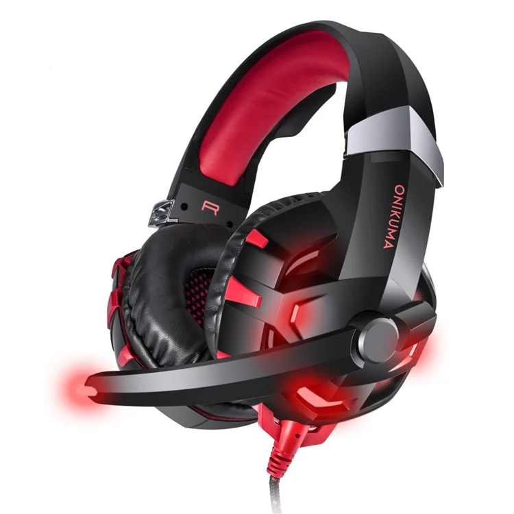 ONIKUMA K2 7.1 Channel USB LED Over-ear Gaming Headphone with Mic - Red