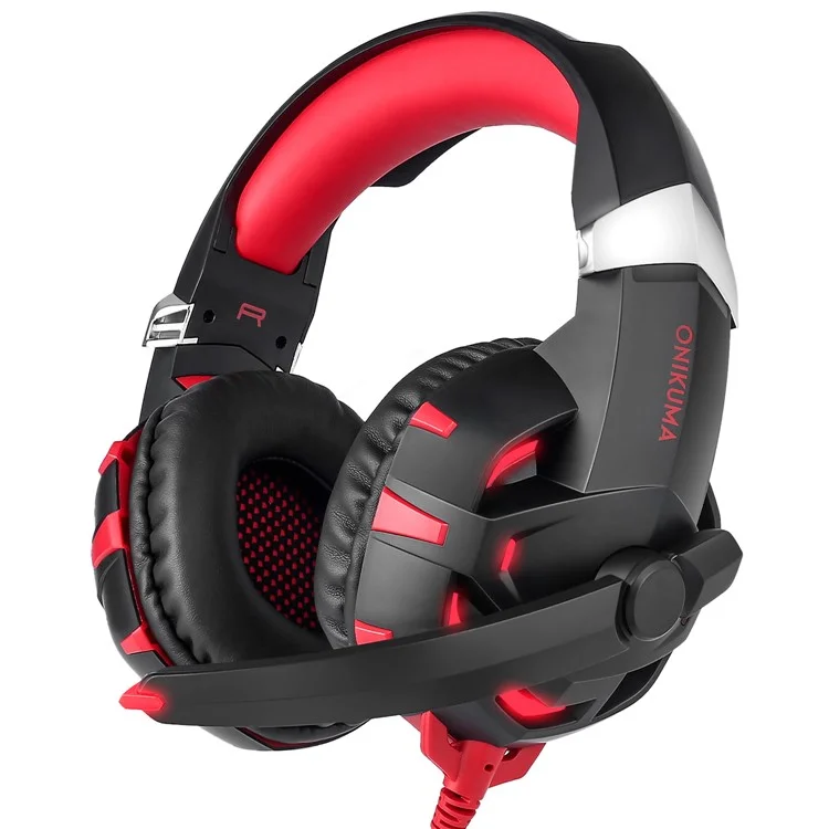 ONIKUMA K2 7.1 Channel USB LED Over-ear Gaming Headphone with Mic - Red