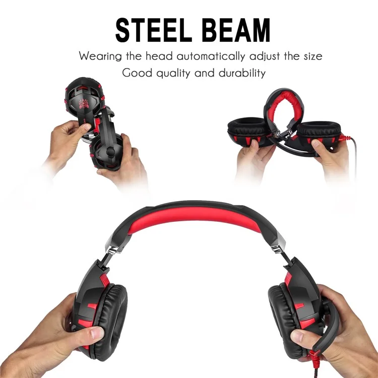 ONIKUMA K2 7.1 Channel USB LED Over-ear Gaming Headphone with Mic - Red