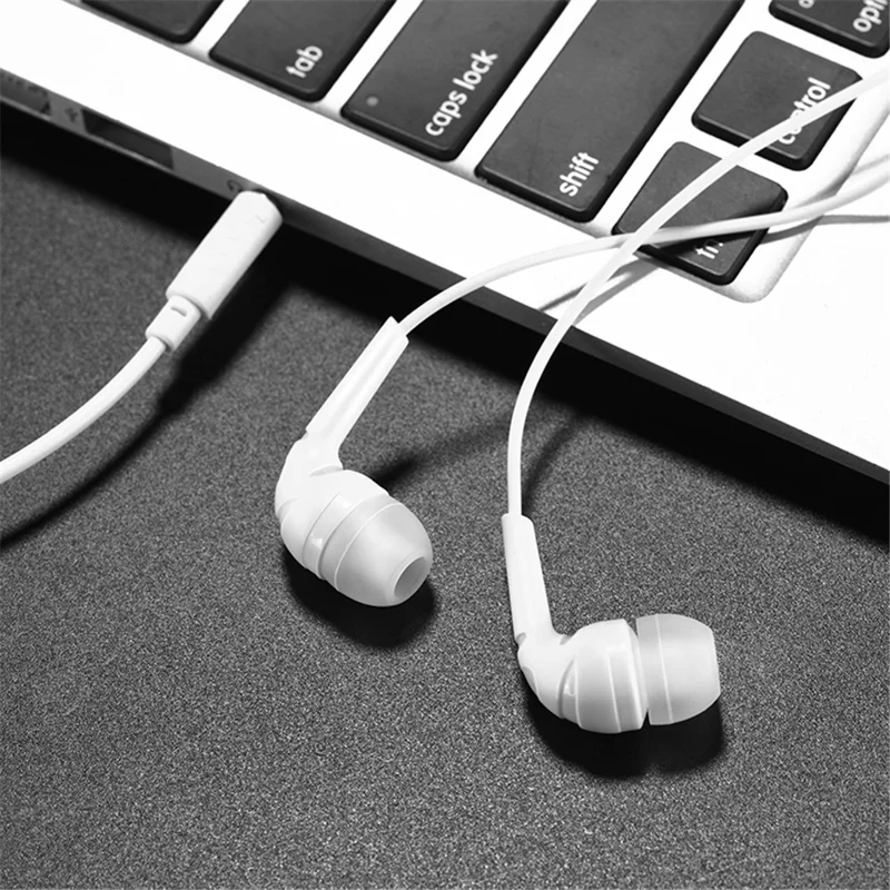 HOCO M40 Prosody Universal 3.5mm Wired In-ear Headset Earphone with Microphone for iPhone Samsung - White