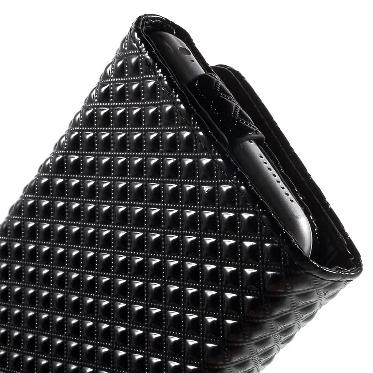 Diagonal Pattern Leather Purse Wallet Case for iPhone 6 Plus 6s Plus / Galaxy S6, Size: 161 x 78 x 10mm - Black