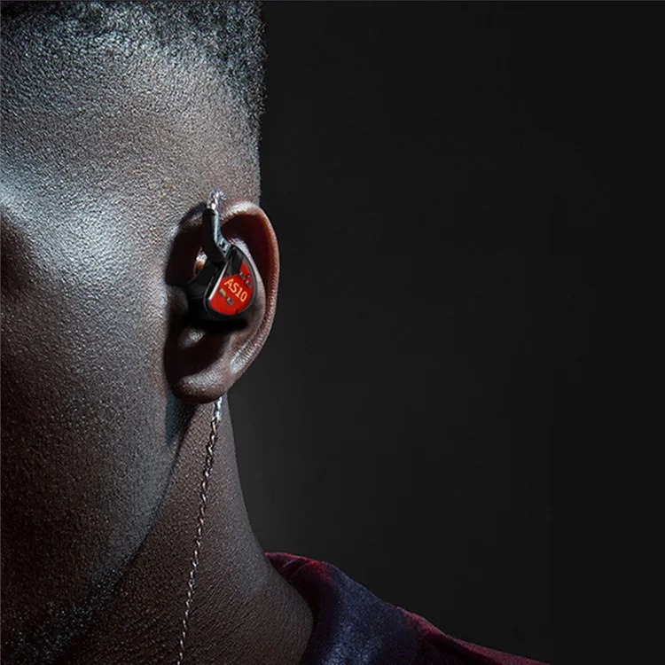 KZ AS10 5BA Cuffia Earphone 5 Armatura Bilanciata HiFi Ibrida Cablata Auricolari 3,5 mm senza Microfono (Versione Standard) - Ciano 