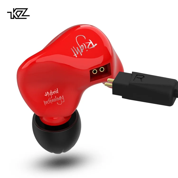 KZ ZS4 HiFi Stereo In-ear Earphone with Ear Hook Music Earbuds without Microphone (Standard Version) - Red