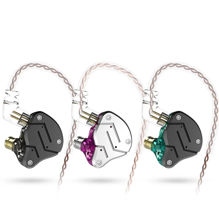 KZ ZSN Earphone High Fidelity 1 Dynamic 1 Balanced Armature Driver KZ Headphone (Microphone Version) - Purple