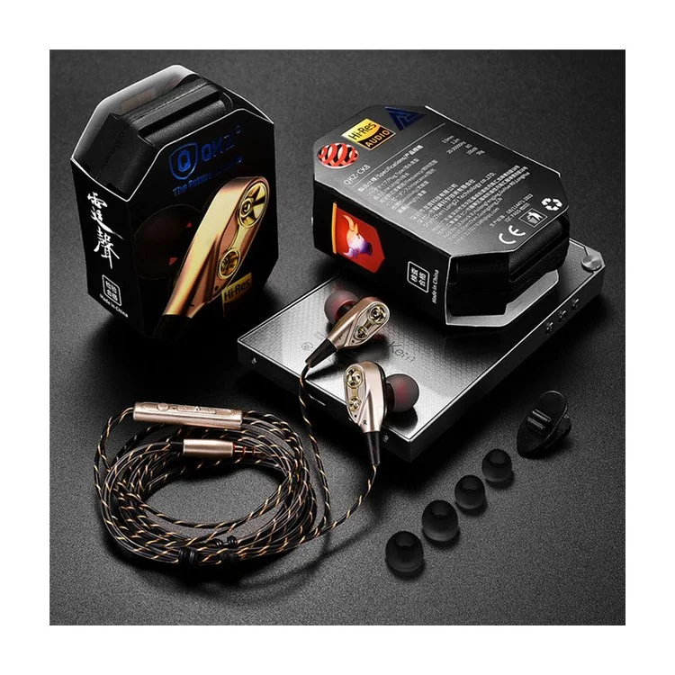 QKZ CK8 Kabelgebundener Stereo-In-Ear-Kopfhörer mit schwerem Bass - Gold