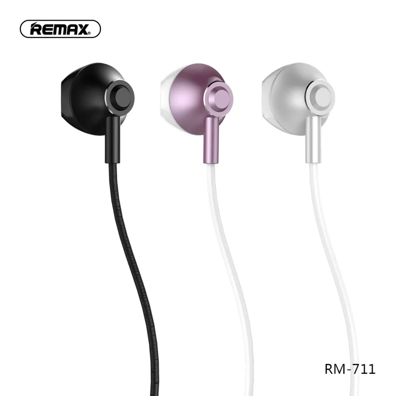 REMAX RM-711 3.5mm In-ear Earphone Build-in Mic 1.2m - Silver
