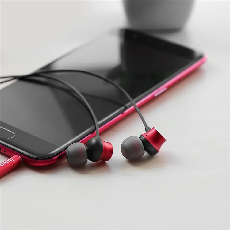 HOCO M51 Proper Sound Universal 3.5mm In-ear Wired Earphones with Mic - Black / Red