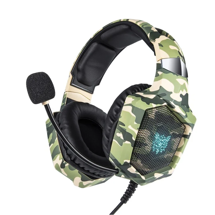 ONIKUMA K8 Camouflage Omnidirectional MIC USB Gaming Headset Wired Headphone - Green