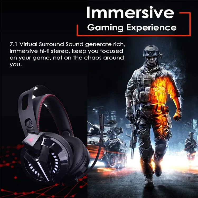 COMBATERWING M180pro 7.1 Channel Speaker Wired Headset Computer Gaming Headset Microphone Headphone