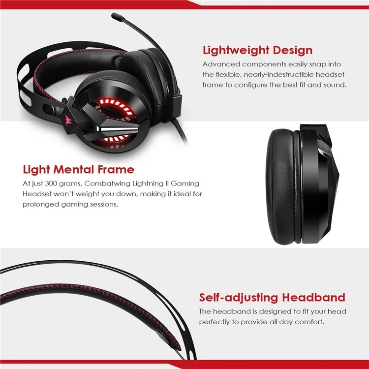 COMBATERWING M180pro 7.1 Canal Altifalante Auricular com Fios Computador Fone de Ouvido de Jogo Microfone Fone de Ouvido