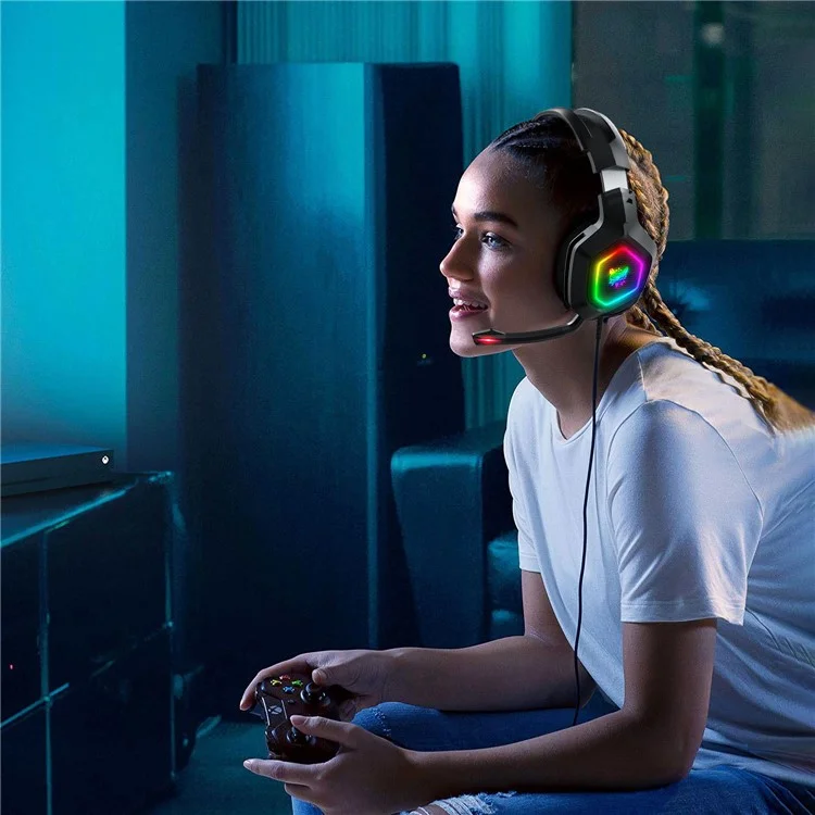 Onikuma K10 RGB Gaming Headphones Wired Elecphones Annulation du Bruit Casque-oreilles Avec Micro