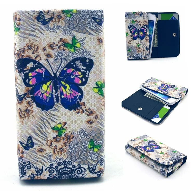 Charming Butterfly Leather Case Pouch for iPhone 6 6s / Samsung A3 S4 / LG G2, Size: 13.8 x 7 x 1.5cm