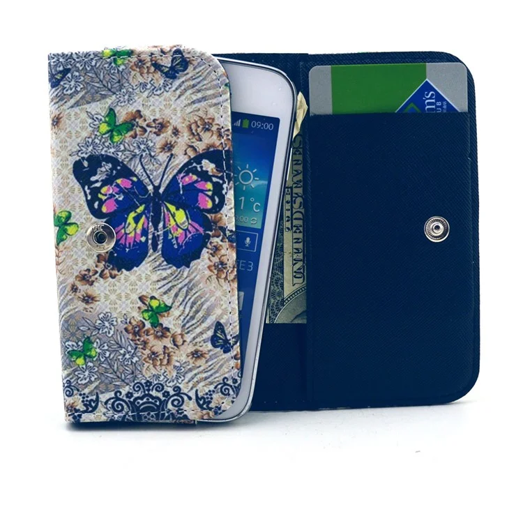 Charming Butterfly Leather Case Pouch for iPhone 6 6s / Samsung A3 S4 / LG G2, Size: 13.8 x 7 x 1.5cm