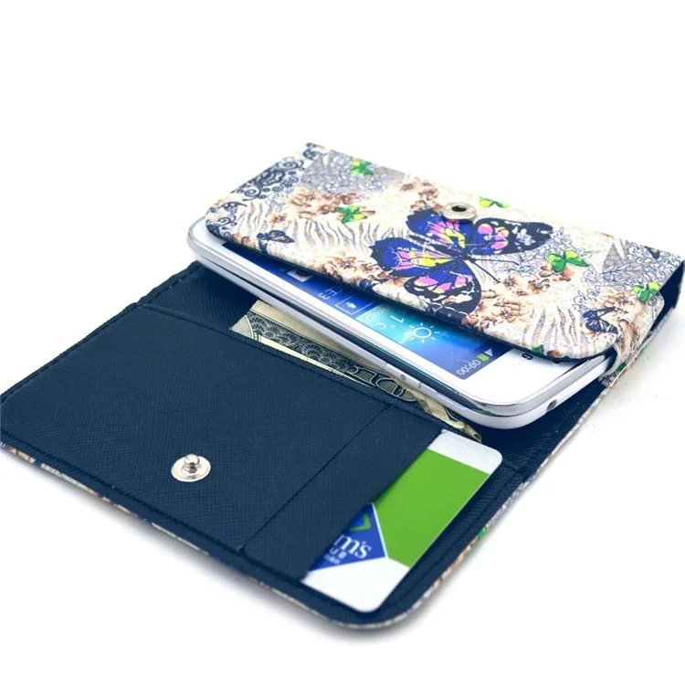 Charming Butterfly Leather Case Pouch for iPhone 6 6s / Samsung A3 S4 / LG G2, Size: 13.8 x 7 x 1.5cm