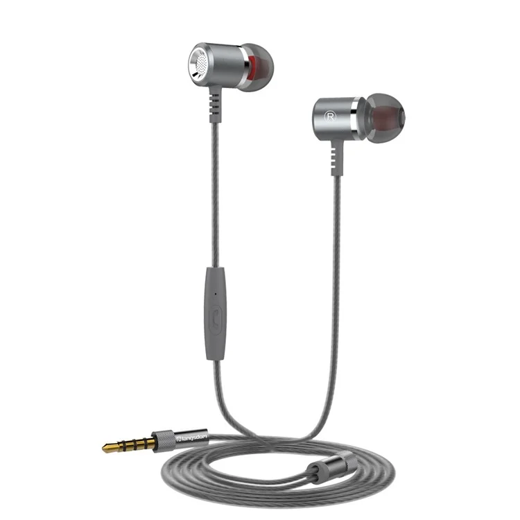 LANGSTON M400 Metal In-ear Headphone with Mic for iPhone iPad Samsung LG - Grey