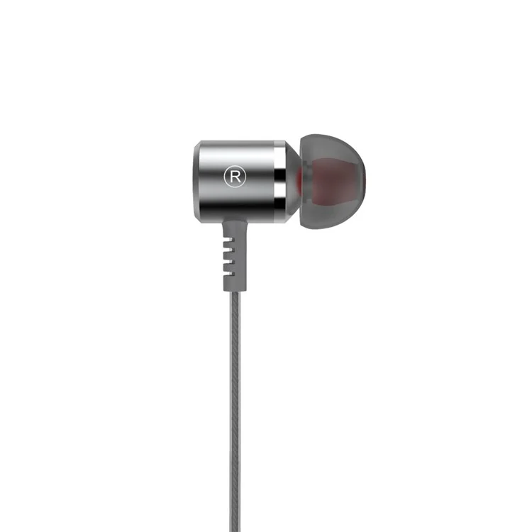 LANGSTON M400 Metal In-ear Headphone with Mic for iPhone iPad Samsung LG - Grey