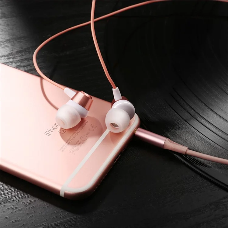 JOYROOM Heavy Bass Wired Earphone with Mic Volume Control (EL113) - Rose Gold Color