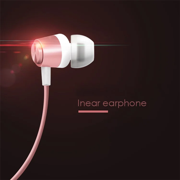 JOYROOM Heavy Bass Wired Earphone with Mic Volume Control (EL113) - Rose Gold Color
