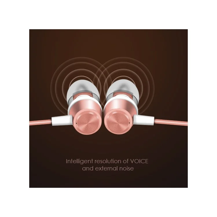 JOYROOM Heavy Bass Wired Earphone with Mic Volume Control (EL113) - Rose Gold Color