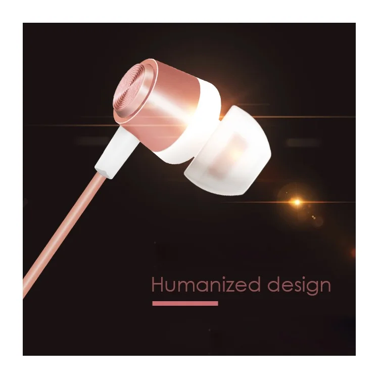 JOYROOM Heavy Bass Wired Earphone with Mic Volume Control (EL113) - Rose Gold Color