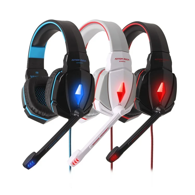 KOTION EACH G4000 HiFi Stereo Gaming Headphone with Mic Volume Control - Black / Red