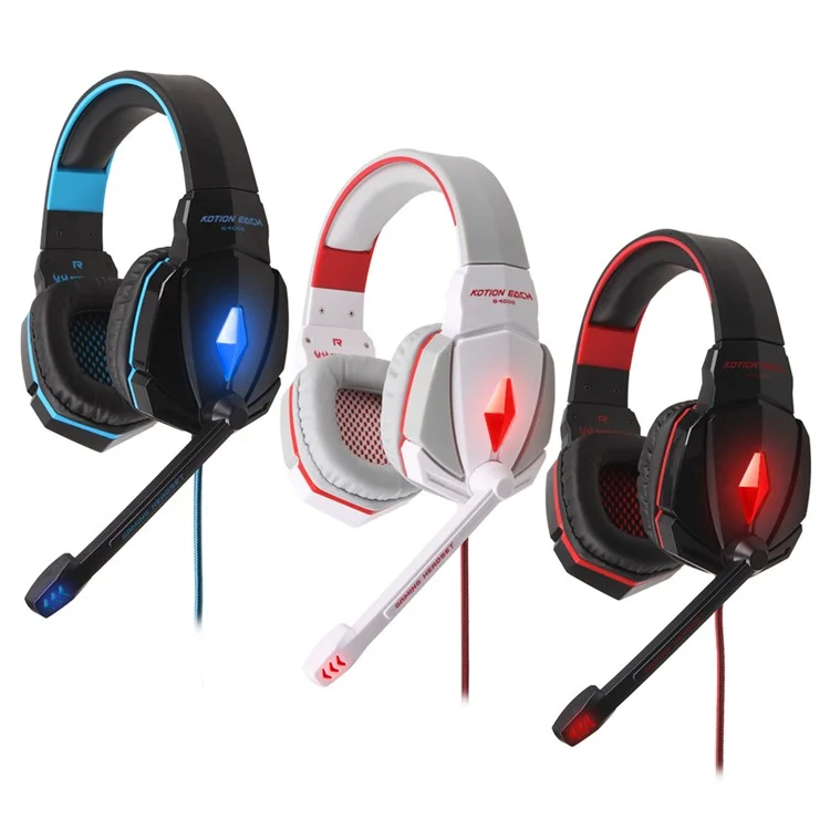 KOTION EACH G4000 HiFi Stereo Gaming Headphone with Mic Volume Control - Black / Red