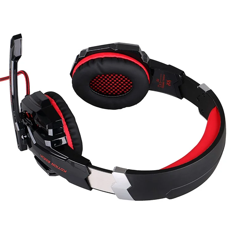 KOTION EACH G9000 USB 7.1 Surround Sound Gaming Headphone with Mic LED Light - Black / Red