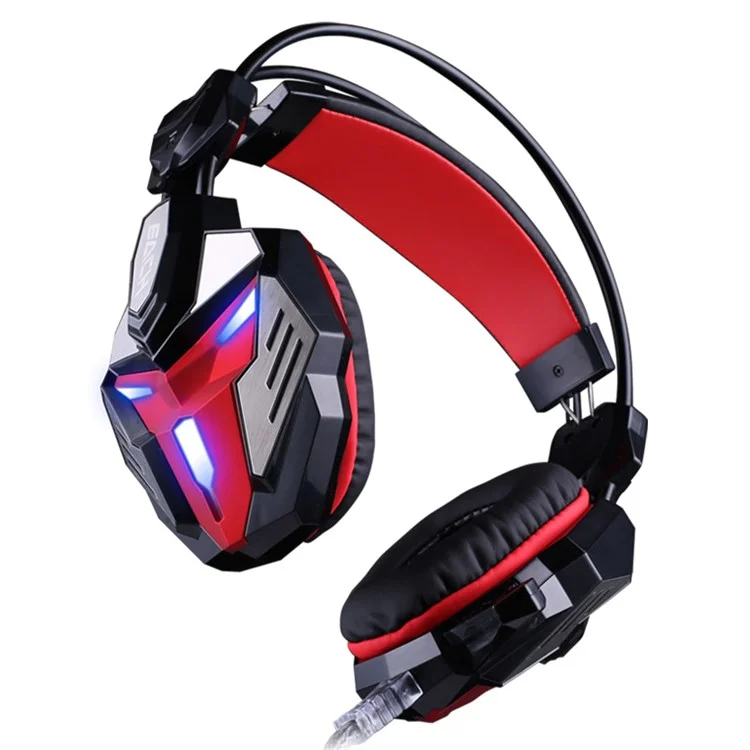 KOTION EACH G3100 3.5mm USB Vibration Game Headphone with Mic LED Light - Black / Red
