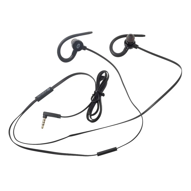 VORSON VE-004 3.5mm In-ear Stereo Earphone Ear Hook Headset with Mic for iPhone Samsung Etc - Black