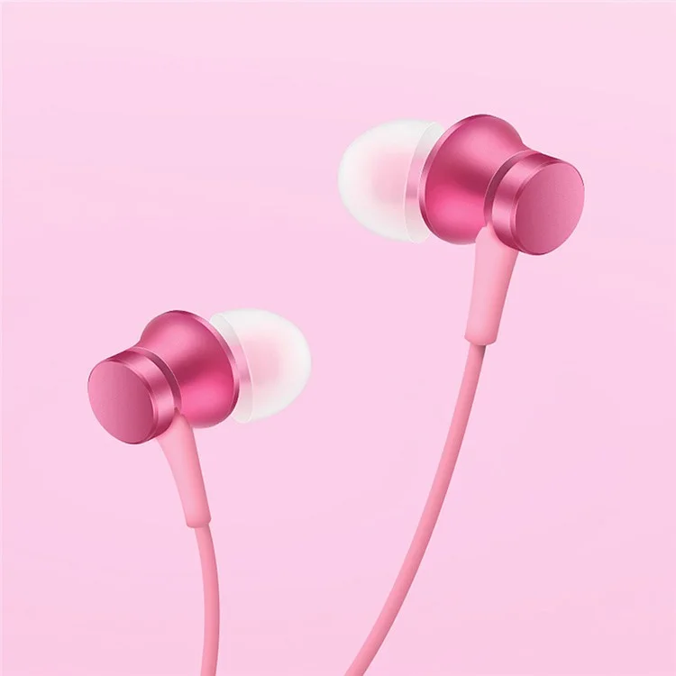 XIAOMI Piston Basic Edition 3.5mm Wired In-ear Earphone with Mic and Remote Control - Pink