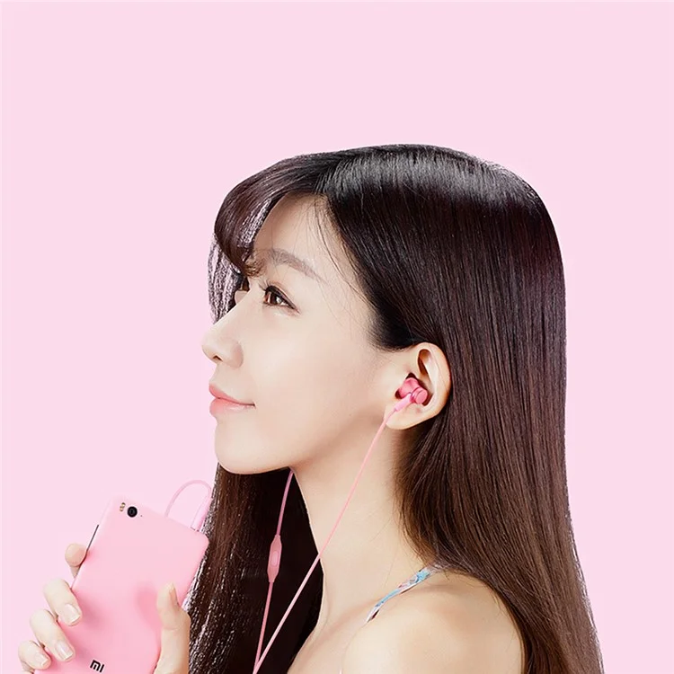 XIAOMI Piston Basic Edition 3.5mm Wired In-ear Earphone with Mic and Remote Control - Pink