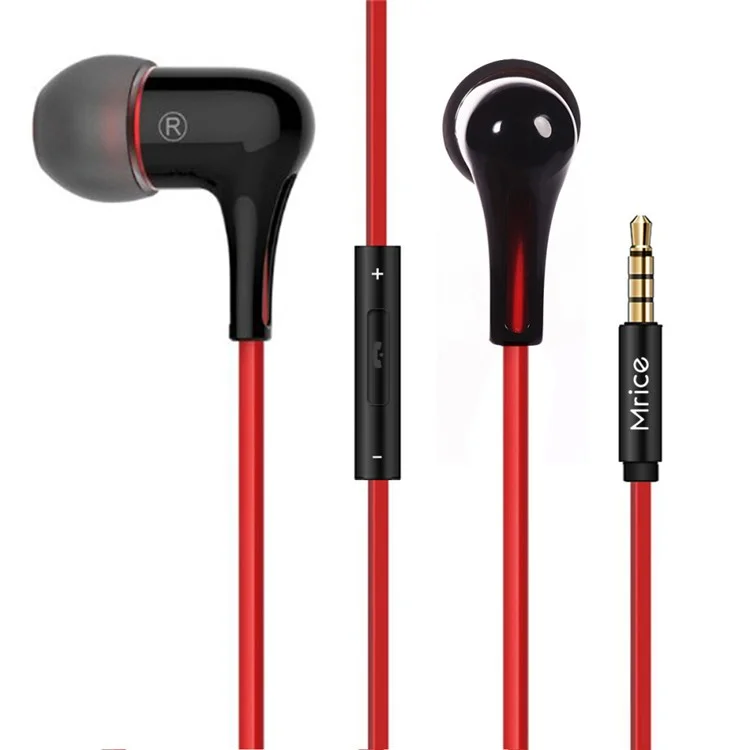 MRICE E300 In-ear 3.5mm HiFi Earphone Mega Bass Headphone for Samsung Huawei Etc - Black