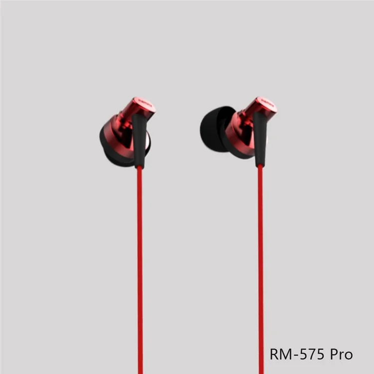 REMAX RM-575 Pro 3.5mm In-ear Earphone with Mic and Line-in Control for iPhone Samsung Sony - Red