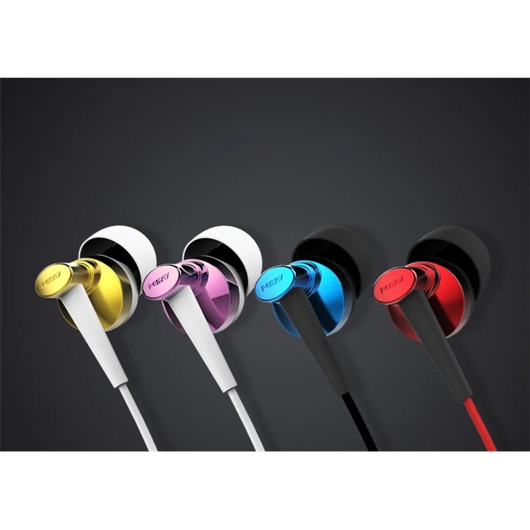 REMAX RM-575 Pro 3.5mm In-ear Earphone with Mic and Line-in Control for iPhone Samsung Sony - Red