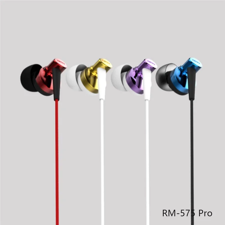 REMAX RM-575 Pro 3.5mm In-ear Earphone with Mic and Line-in Control for iPhone Samsung Sony - Red