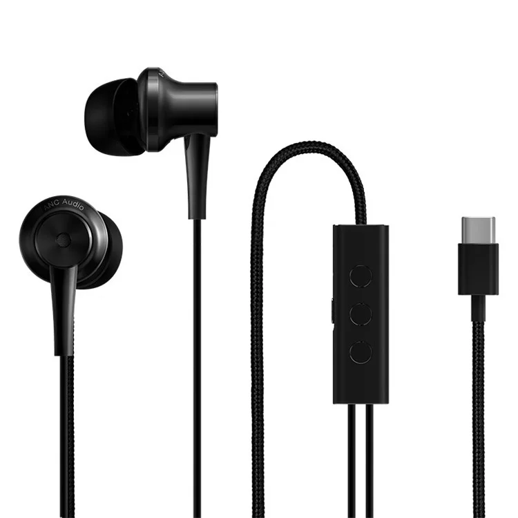 XIAOMI Active Noise Cancelling ANC Type-C In-ear Earphone with Mic for Xiaomi Mi6/ Mi5s /Mi5s Plus/ Mi5- Black