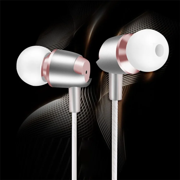 3.5mm Earphone In-ear with Remote and Mic for Xiaomi iPhone Samsung etc - Rose Gold Color
