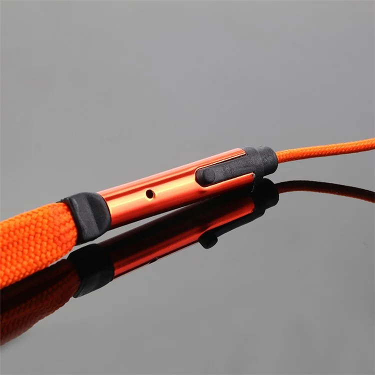 Shoelaces Earphone Stereo Headphones Headset Music Earpieces with Microphone for iPhone Xiaomi Samsung Sport - Orange