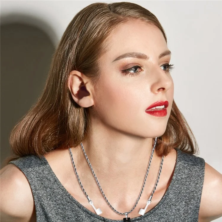 Anti-lost Necklace Accessory Strap for AirPods Wireless Earphone DIY Stainless Steel Cross Pendant Lord's Prayer Necklace